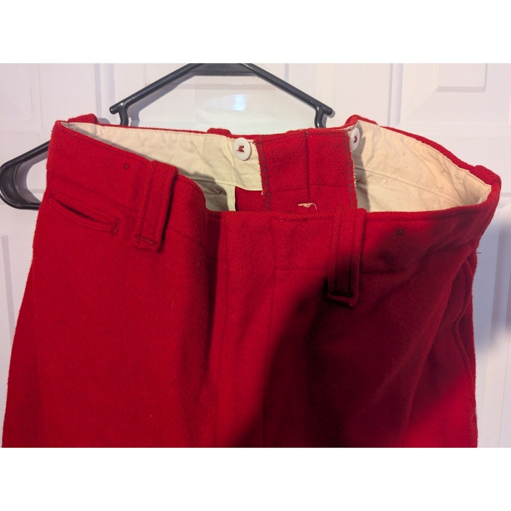 Chippewa Falls Woolen Mill Solid Red Hunting Pants Vintage 1950's 32x34 - Picture 4 of 15